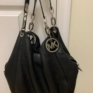 Michael Kors Black Leather Hobo Bag